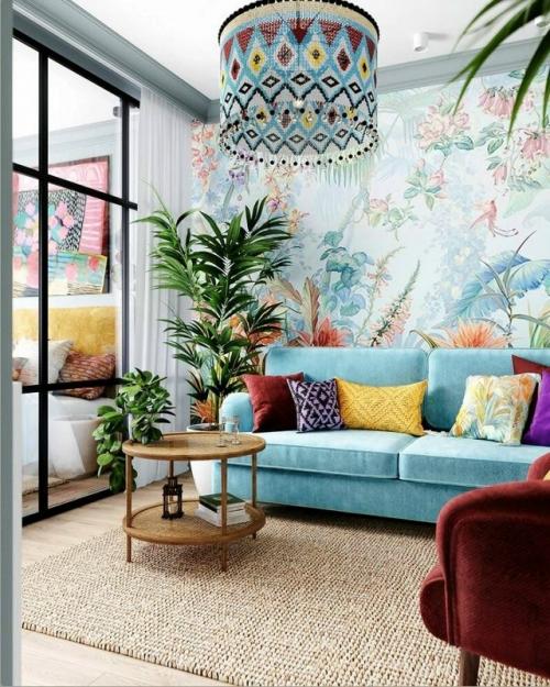 Яркий, красочный интерьер этой квартиры стал отражением активной и дружной семейной жизни. 02