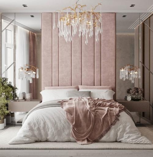 Роскошная спальня в пудровых тонах. 02