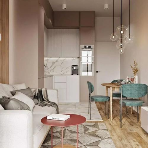 Компактная кухня - гостиная. 02