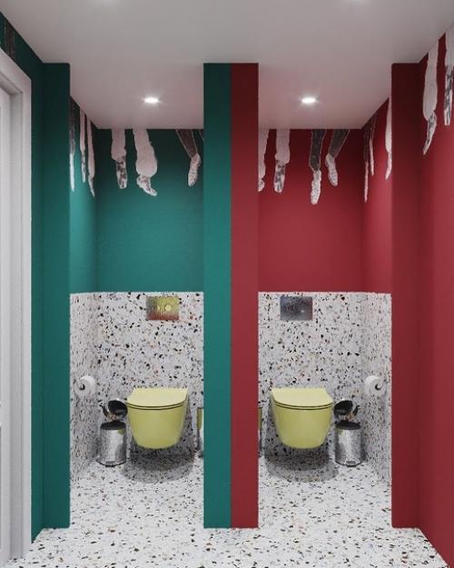 Проект санузла в ярком коворкинге. 03