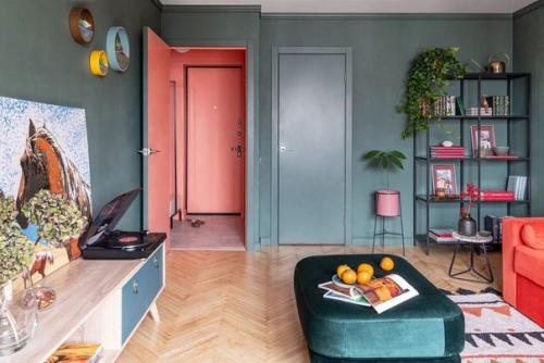 Квартира в синем цвете с яркими акцентами. 03