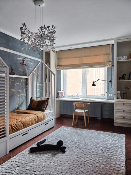 Красивые обои и глубокие оттенки: интерьер, который хочется рассматривать. 08