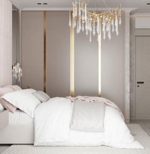 Роскошная спальня в пудровых тонах. 01