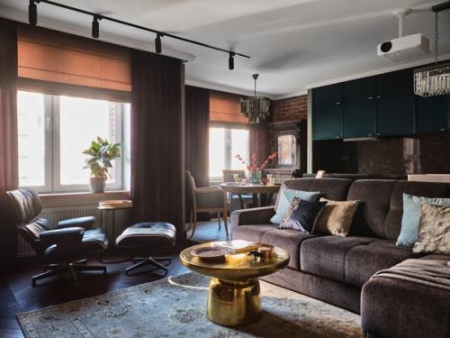 Красивые обои и глубокие оттенки: интерьер, который хочется рассматривать. 03