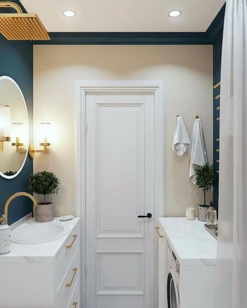 Красивое сочетание цветов - благородный синий, золото. 03