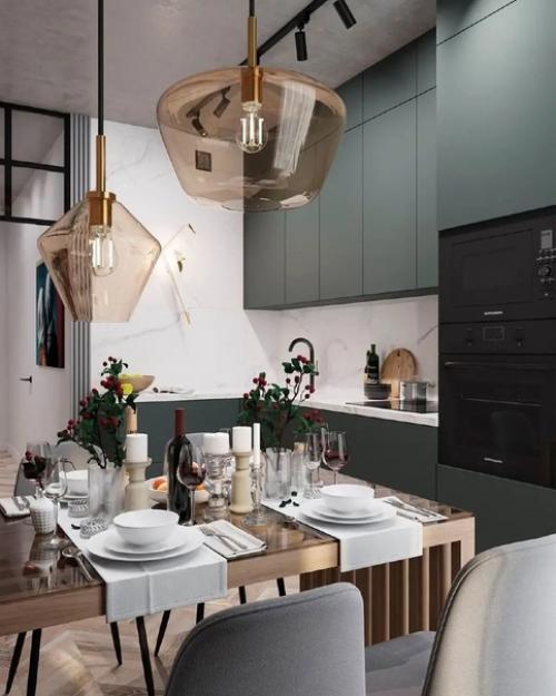 Современная кухня.  Очень красиво, органично, стильно. 05