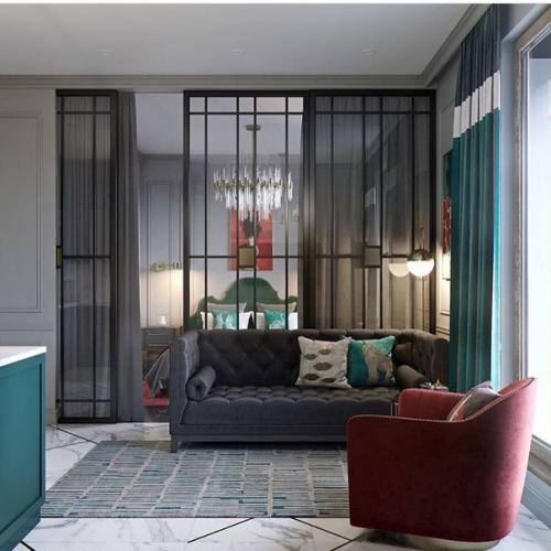 Кухня - гостиная с очень грамотно подобранными цветами! 02