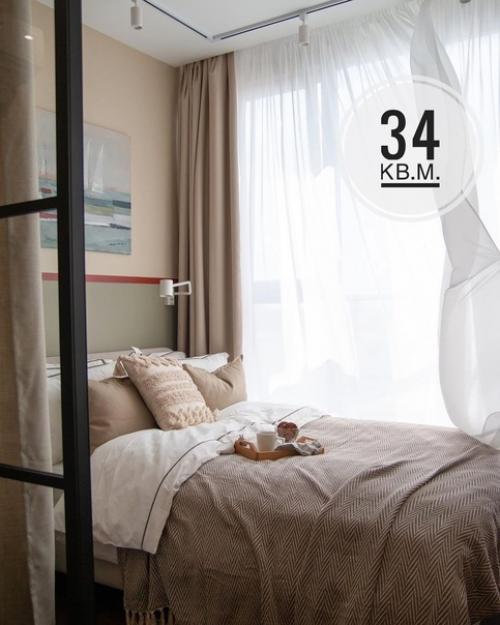 Проект студии, площадью 34 м 2.