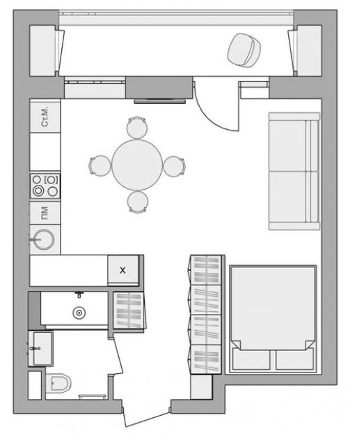Интерьер для малогабаритной квартиры. 09
