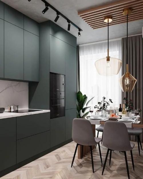 Современная кухня.  Очень красиво, органично, стильно.