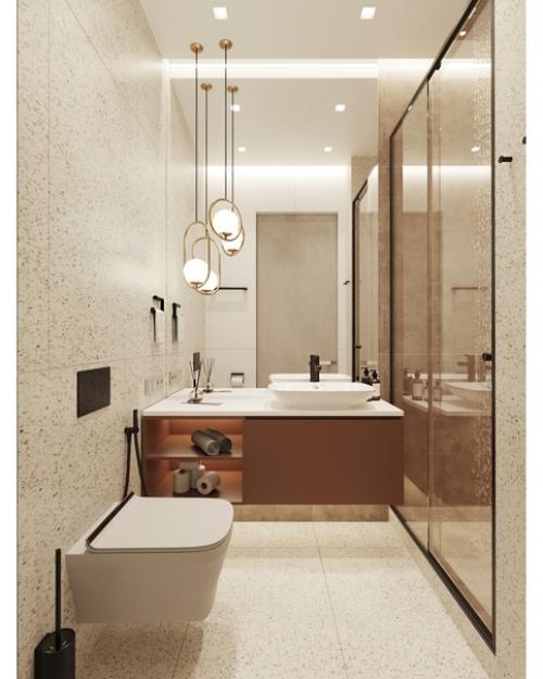 Интерьер ванной комнаты в стиле современный минимализм. 02