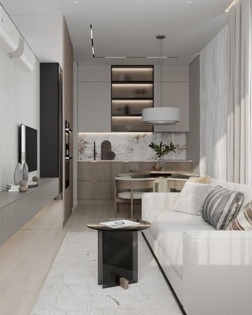 Натуральные оттенки, интересные формы и интерьер складывается в гармонию. 07