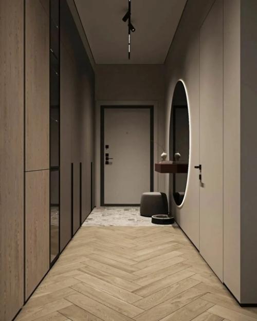 Кухня и коридор, оформленные в одном стиле. 07