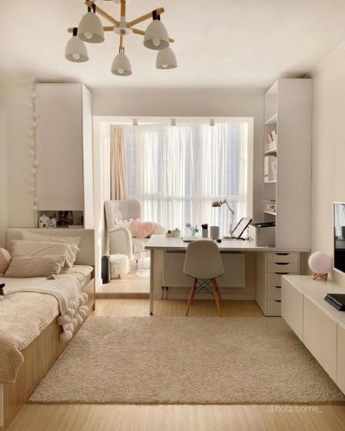 Детская комната в светлых оттенках, для девочки - подростка. 01