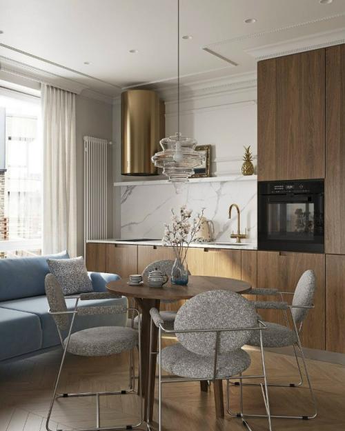 Однушка со сложной планировкой превратилась в по-настоящему элегантное пространство, где каждый метр работает на комфорт и красоту. 03