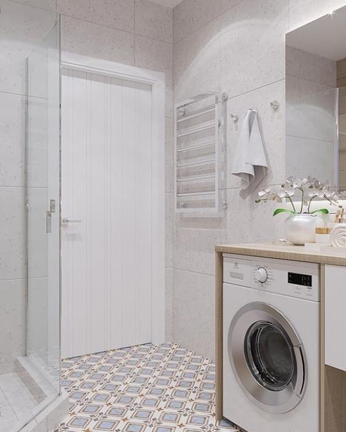 Ванная - душевая с интересной плиткой. 02