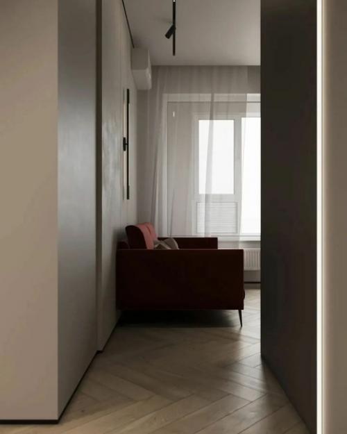 Кухня и коридор, оформленные в одном стиле. 04