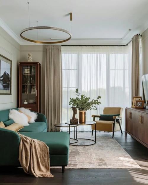 Светлый и легкий интерьер с элементами классики и mid - Century. 01