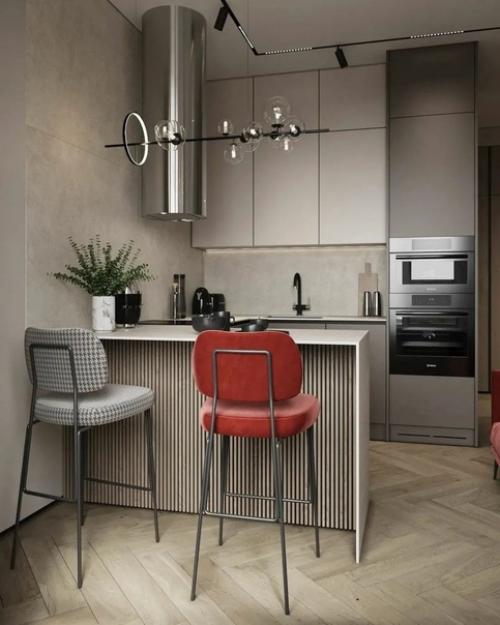 Кухня и коридор, оформленные в одном стиле. 02