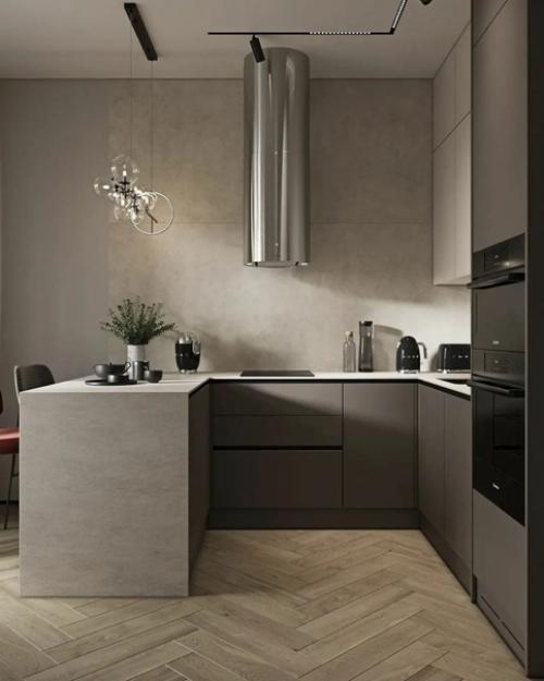 Кухня и коридор, оформленные в одном стиле. 05