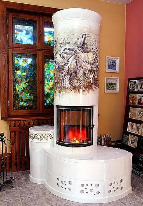 Камины и печки в интерьере загородного дома. 05