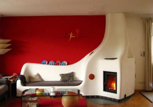 Камины и печки в интерьере загородного дома. 04