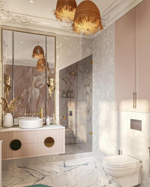 Ванная комната в нежной цветовой гамме. 03