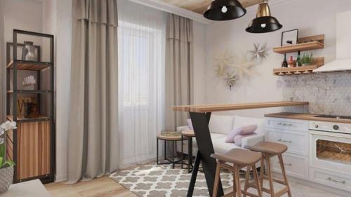 Проект квартиры - студии, площадью - 44 кв. 01