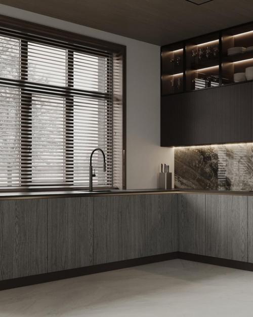 Кухня и обеденная зона в загородном доме. 03