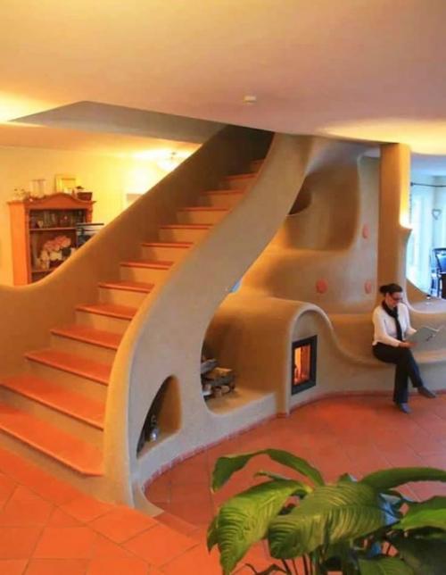 Камины и печки в интерьере загородного дома. 01