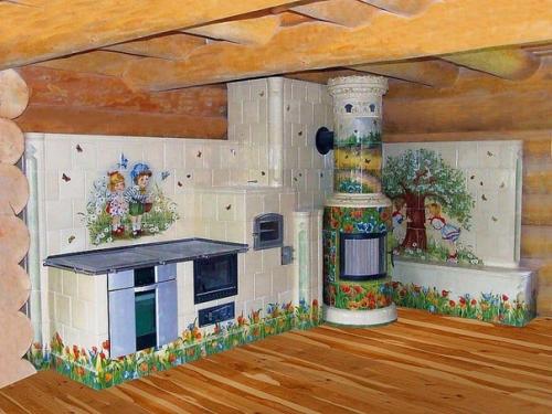 Камины и печки в интерьере загородного дома. 03