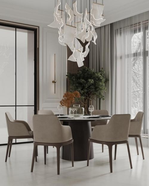 Кухня и обеденная зона в загородном доме. 04