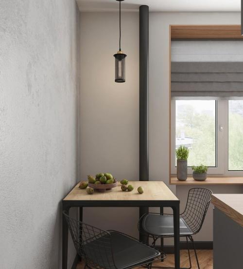 Кухня в современном стиле в типовом доме. 03