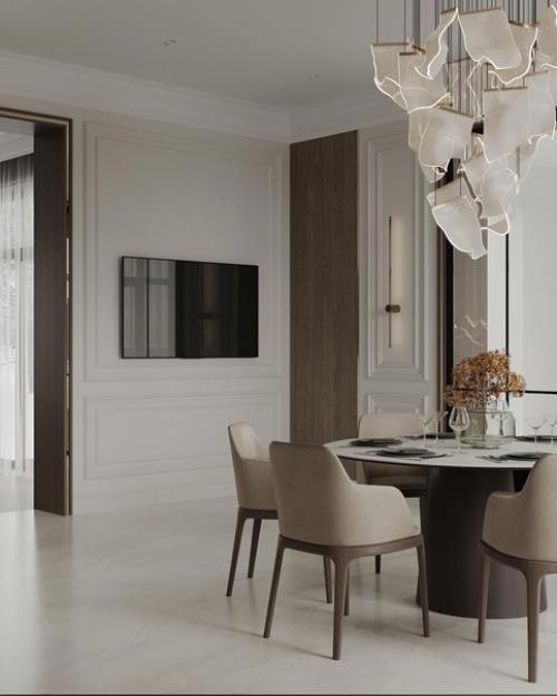 Кухня и обеденная зона в загородном доме. 08