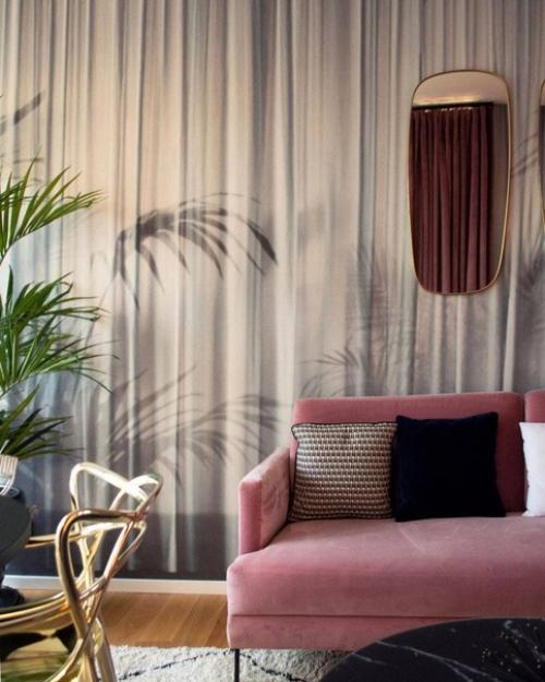 Эффект иллюзии.  На самом деле это такие обои, а не шторы. 01