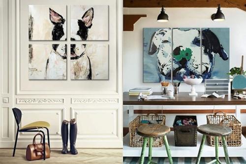 Подборка модульных картин в интерьере.