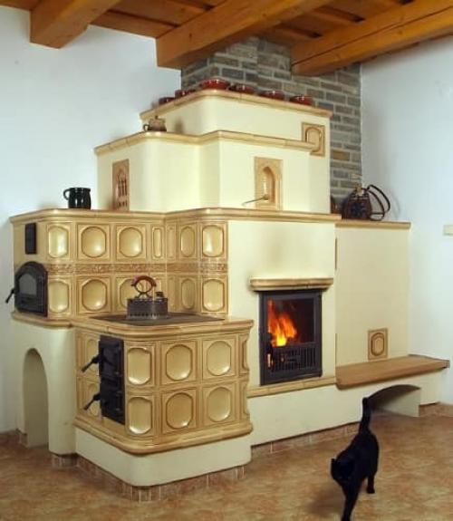 Камины и печки в интерьере загородного дома. 06