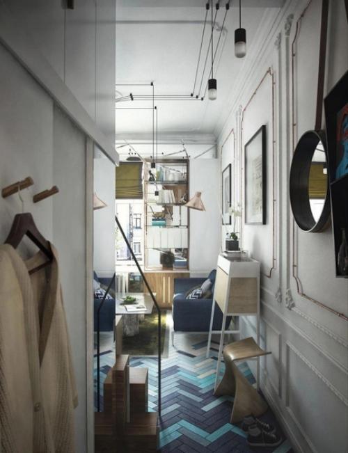 Проект квартиры - студии, площадью - 24 кв. 05