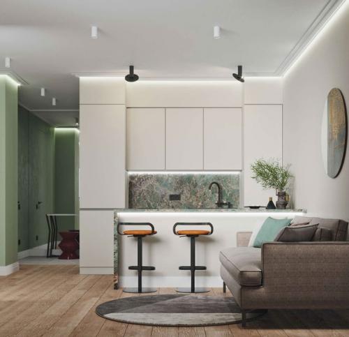 Современный светлый интерьер 2-х комнатной квартиры, площадью - 43 кв. 02