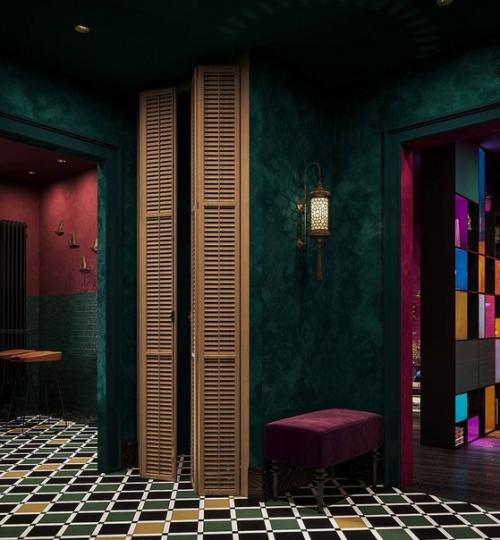 Квартира в марокканском стиле, но у каждой комнаты свой цвет. 05