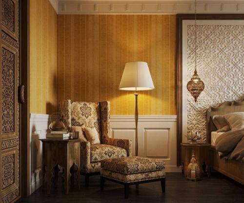 Квартира в марокканском стиле, но у каждой комнаты свой цвет. 01