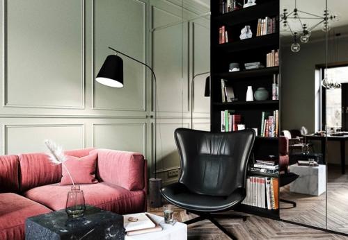 Современный уютный интерьер, наполненный теплыми тонами. 01