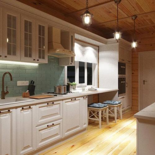 Интерьер небольшой, но очень уютной кухни. 02