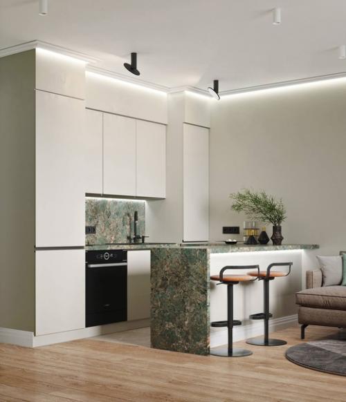 Современный светлый интерьер 2-х комнатной квартиры, площадью - 43 кв. 01