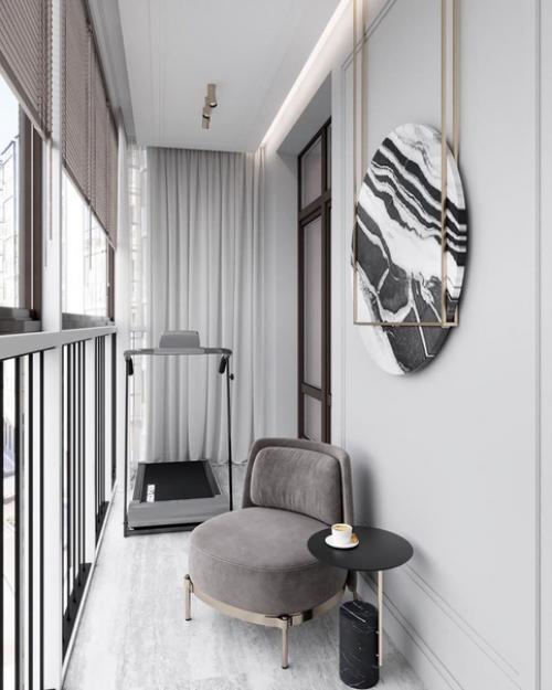 Дизайн интерьера лоджии из ЖК Парадный Квартал.