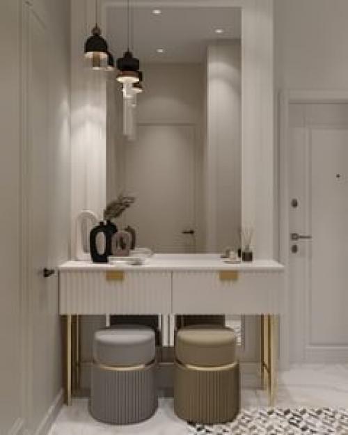 Прихожая в современном стиле с элементами классики. 06