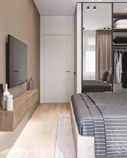 Спальня в теплой цветовой гамме. 01