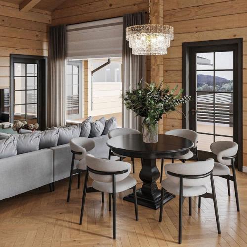 Кухня - гостиная в доме из клеёного бруса. 05