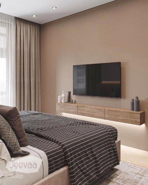 Спальня в теплой цветовой гамме. 04