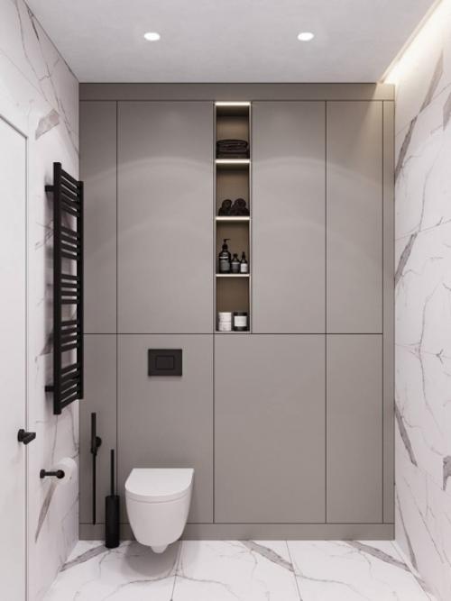 Квартира - студия с грамотным зонированием, пространство разделили на семь функциональных зон. 07